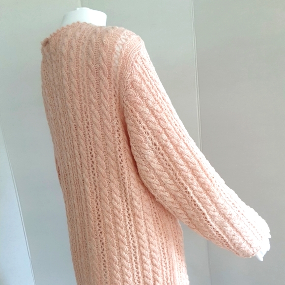 STUDIO BY LIZ CLAIBORNE PEACH PULLOVER CABLE KNIT SWEATER SZ LP - Picture 5 of 8